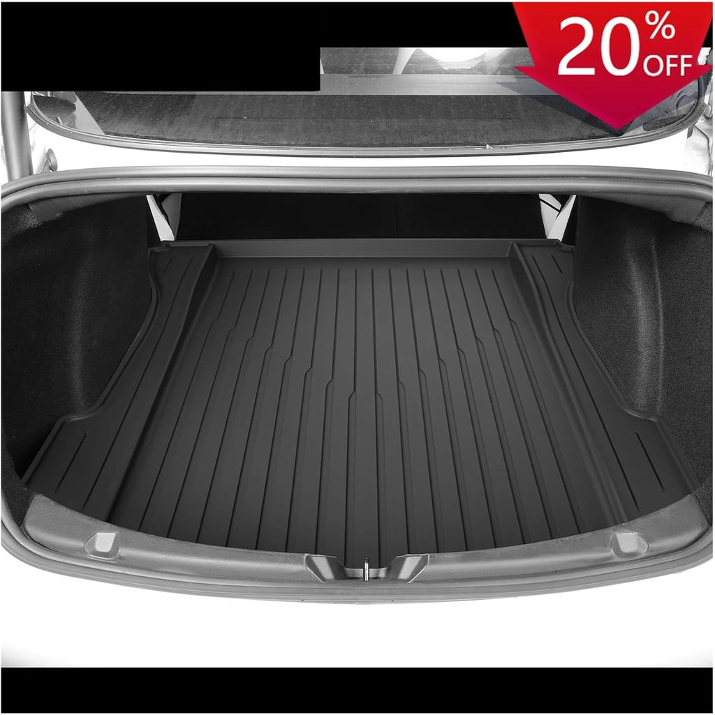 Compatible with Tesla Model 3 2021 2022 2023 Car Floor Mats Cargo Liner Trunk Pad 3D TPE Waterproof Protective Black(M3 Trunk 1PC)