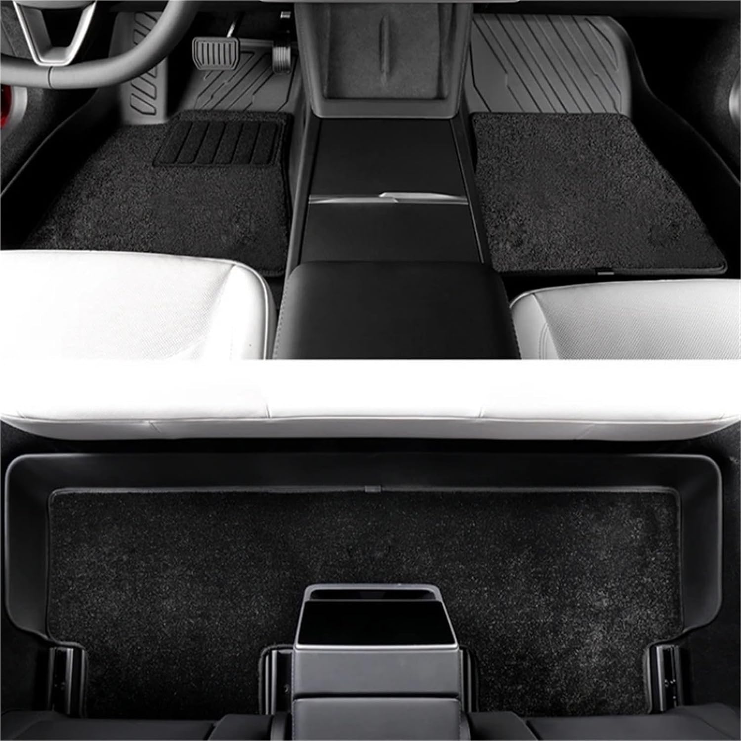 Compatible with Tesla Model 3 Highland 2024 2025+ TPE Floor Mats & Cargo Liner Trunk Mat Backrest Mats(11PCS Full Set)
