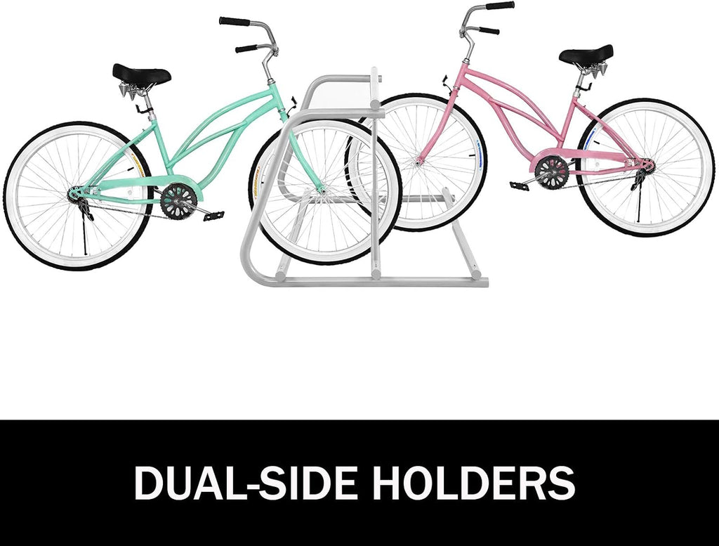 BestEquip 10 Holders Floor Bike Rack, 59' Length All-Steel Grid Bike Rack, 10-Bike Capacity Dual-Side Storage Stand for Garages Streets Yards Bike Events