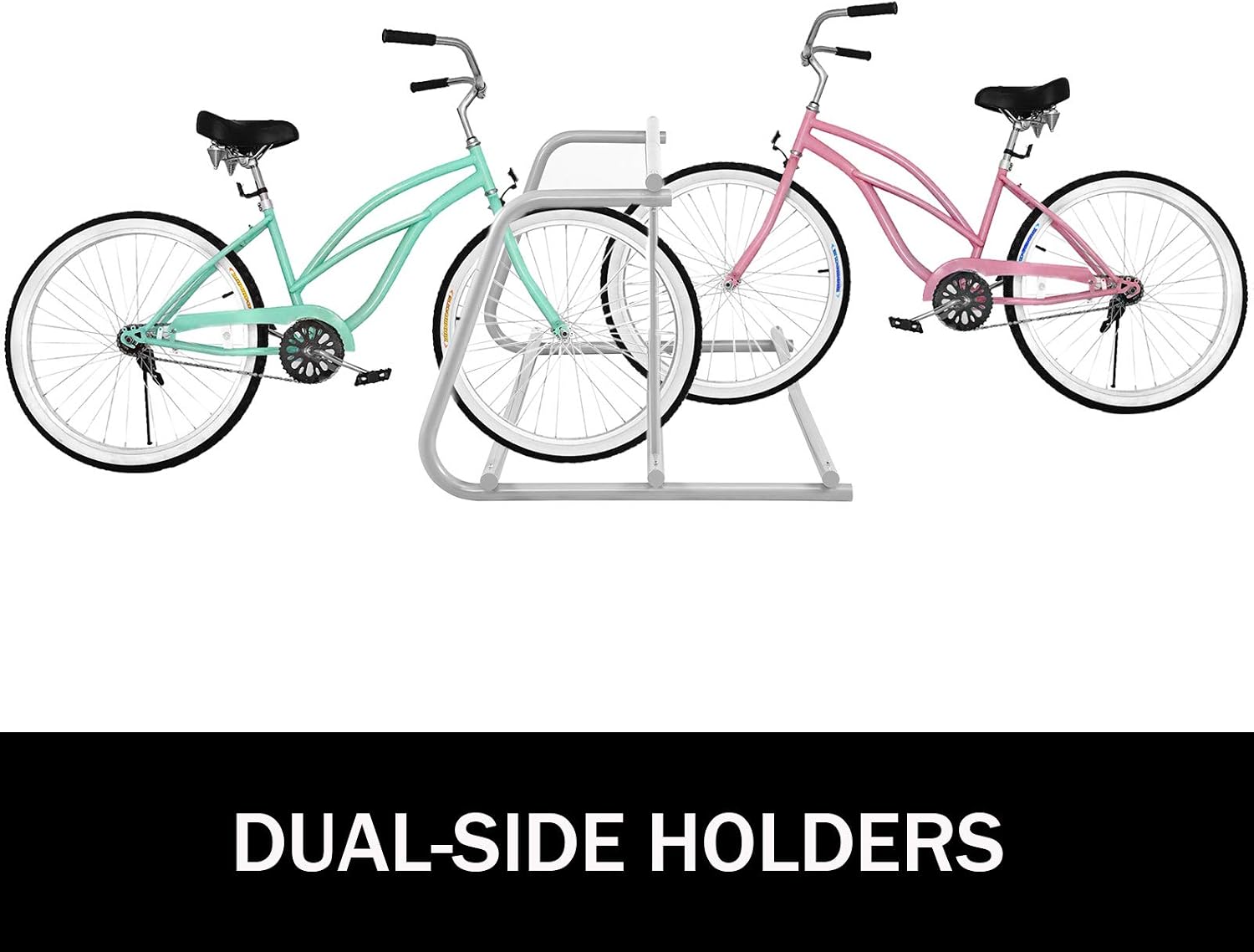 BestEquip 10 Holders Floor Bike Rack, 59' Length All-Steel Grid Bike Rack, 10-Bike Capacity Dual-Side Storage Stand for Garages Streets Yards Bike Events