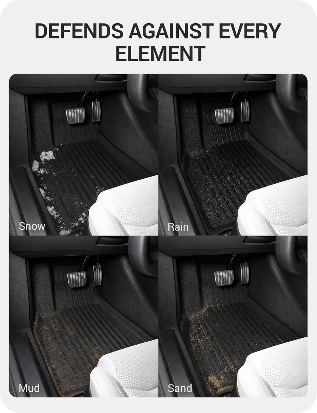 BASENOR 7PCS Floor Mats for 2021-2026 Tesla Model S & Plaid (Proprietary Design), All-Weather Premium 3D Material Liners (Cabin, Frunk, Trunk & Sub-Trunk), Odorless & Anti-Slip Model S Accessories