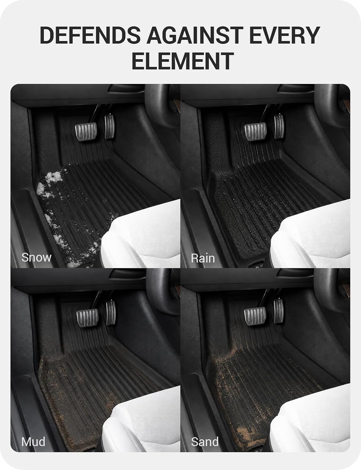BASENOR 7PCS Floor Mats for 2021-2026 Tesla Model S & Plaid (Proprietary Design), All-Weather Premium 3D Material Liners (Cabin, Frunk, Trunk & Sub-Trunk), Odorless & Anti-Slip Model S Accessories