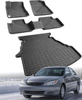 Floor Mats Compatible with Toyota Camry 2002-2006 CE/LE/SE/XLE,All Weather Protection Duarble TPE Cargo Liner with Trunk Mats Accessories Compatible with Toyota Camry 2002 2003 2004 2005 2006