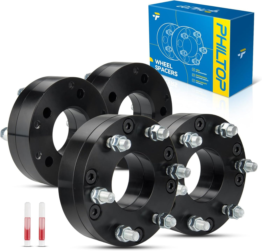 PHILTOP 5x5 to 6x5.5 Wheel Adapters 2 inch Compatible with Wrangler,5x127mm to 6x139.7mm Lug Centric Adapter with 78.1mm Hub Bore M14x1.5 Studs, fit for Grand Cherokee, Gladiator,Grand Cherokee L,4pcs