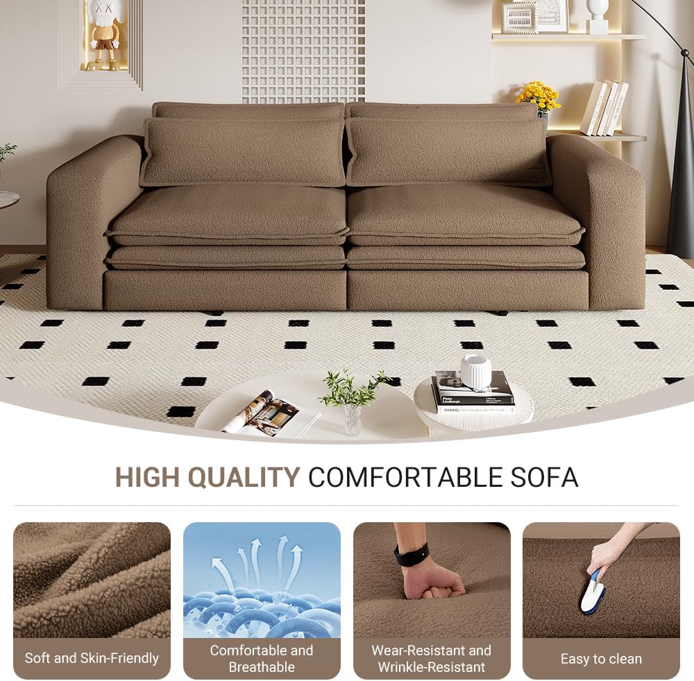 Eafurn 3 in 1 Convertible Pull Out Sleeper Sofa Couch Bed King Size,93' Oversized Recliner Loveseat Chaise Lounge Sofabed Daybed with Thickness Cushions for Living Room Office