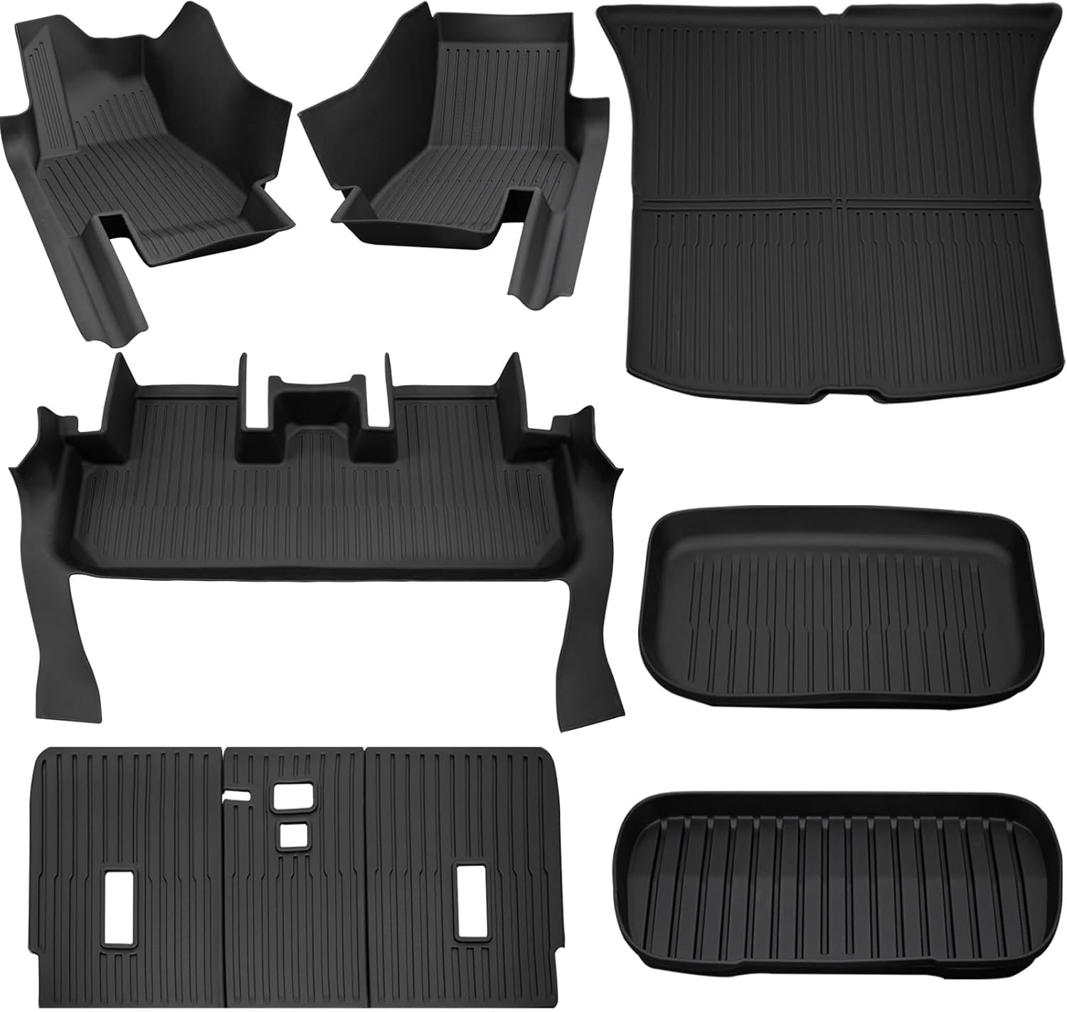 SUPER LINER 9-Piece Floor Mats Compatible with 2025-2026 Tesla Model Y Juniper - TPE Floor Liner& Accessories, CabinProtect™ Pro Kit Full-Cabin Protection System (Only fit Premium&Performance)