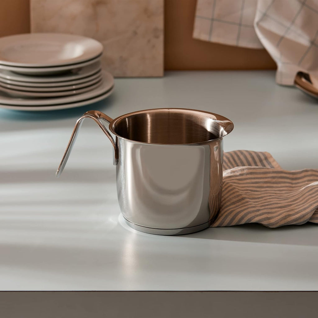A Di Alessi,AJM302 'POTS & PANS', Milk boiler in 18/10 stainless steel mirror polished,2 qt ¼ oz