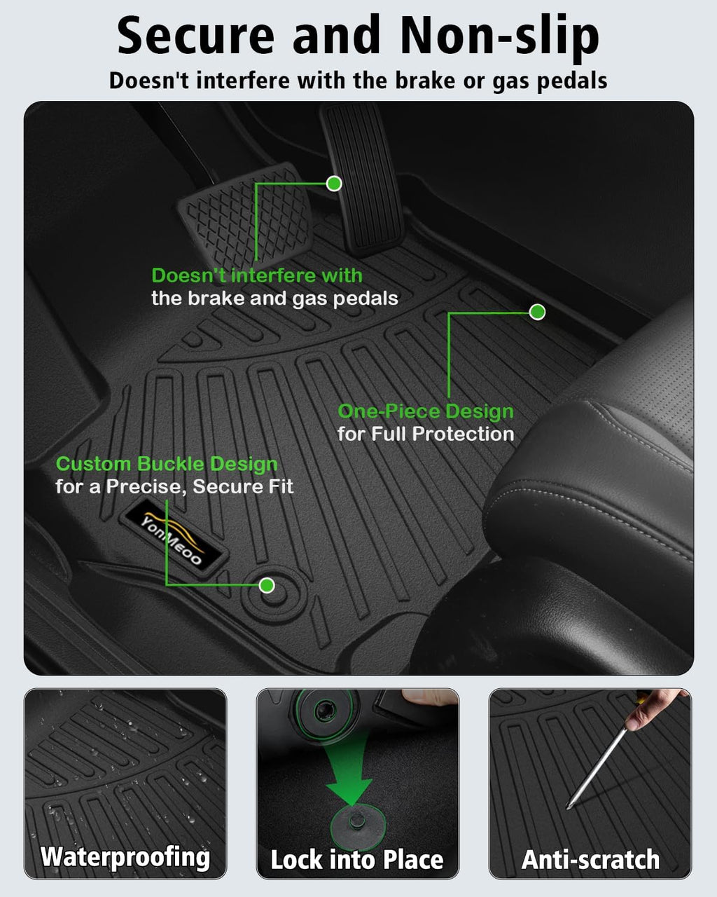 Floor Mats Custom for Toyota 4Runner 1996 1997 1998 1999 2000 2001 2002 Trunk Mat & Backrest Mat All Weather TPE Rubber Cargo Liner Full Set Floor Liners for 3rd Gen 4Runner Accessories, Black