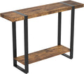 Console Table, 2-Layer Entryway Table, Console Tables for Entryway, Use As Doorway Table, Sofa Table, or Accent Furniture for Decorating Foyer 47 in Brown Reclaimed Wood Look Black Metal