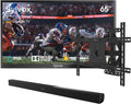 SYLVOX 65' Outdoor TV Bundle with Wall Mount & S2 Soundbar, 4K HDR Waterproof Smart TV (Deck Pro 3.0), 1000 Nits, Voice Remote, for Patio & Backyard