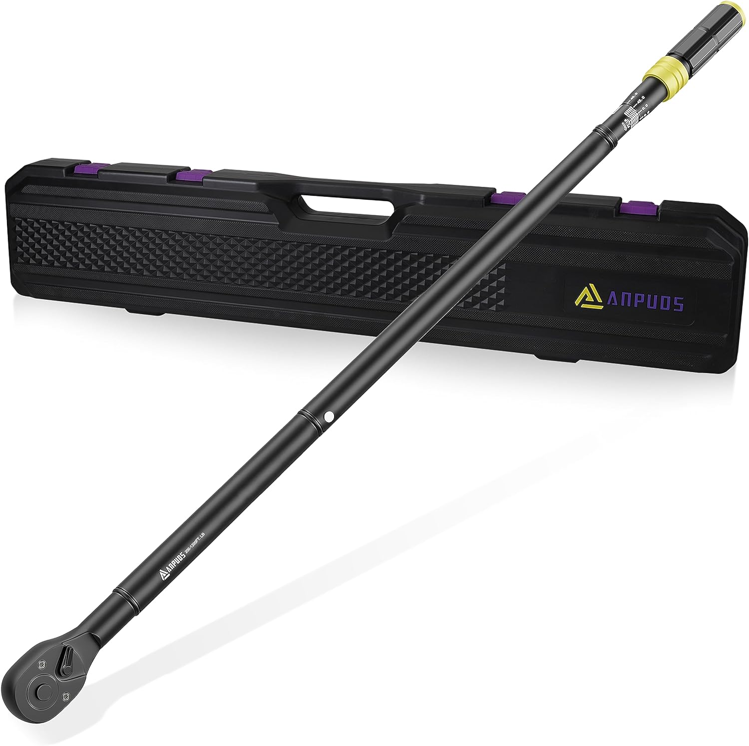 ANPUDS 1-Inch Drive Click Torque Wrench, 200-1200 Ft-Lb/271-1626 Nm with Dual-Direction, 48-Tooth, Dual Range Scales, Quick Release Reversible Head Torque Wrench for Car, Truck, Tractor