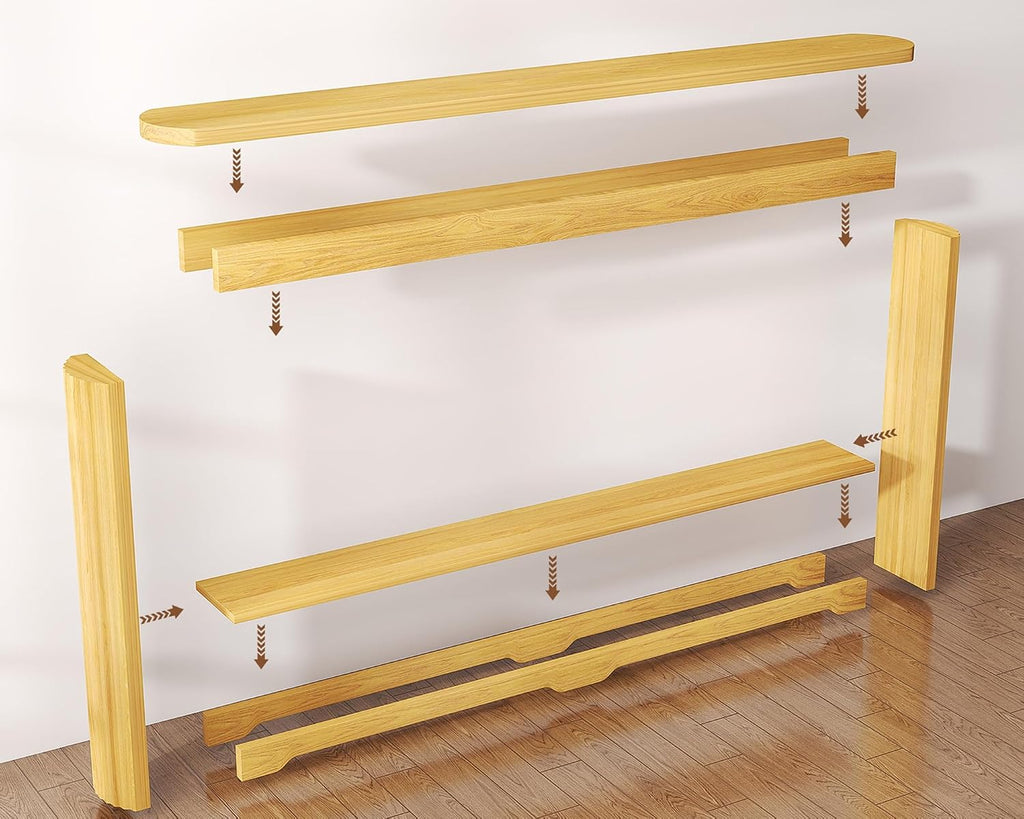 Rovibek Modern 70 Inch Entryway Table Narrow - Behind Sofa Table Narrow, 8 Inch Deep Console Table Behind Couch with Open Storage, Natural Entryway Tables for Hallway, Foyer, Living Room