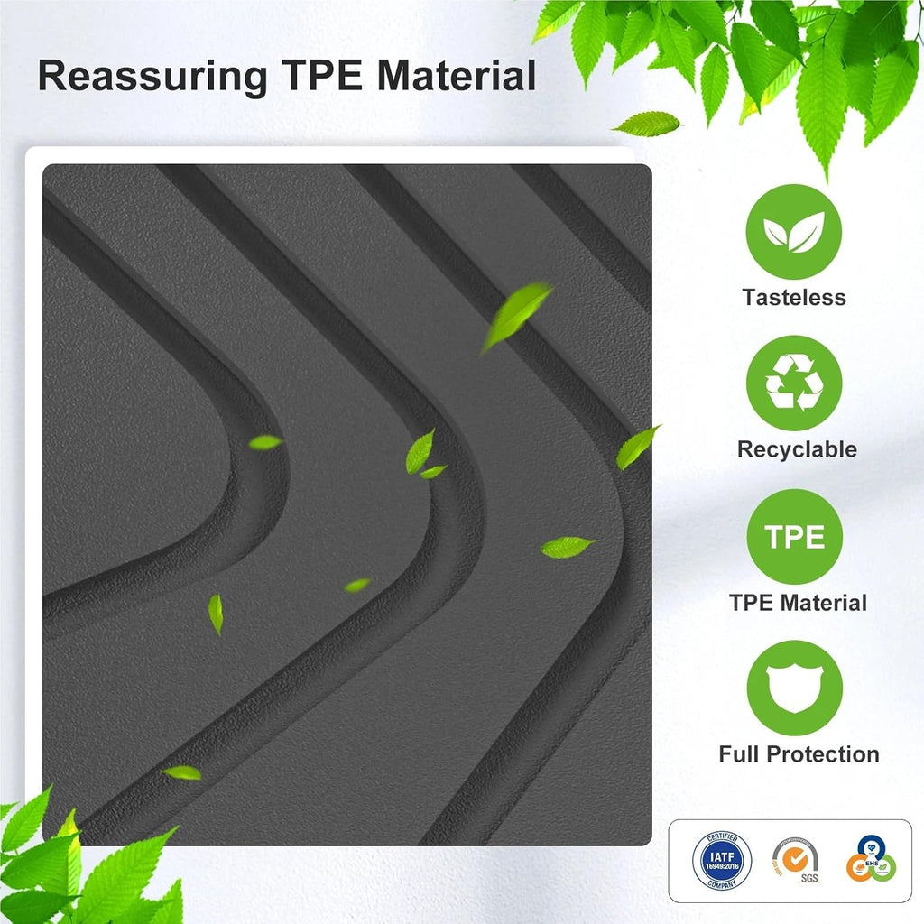 for Tesla Model Y 2021-2024 TPE 3D Car Floor Mats Cargo Liner Trunk Pad Protection Waterproof All Weather(Model Y LHD 4PCS)