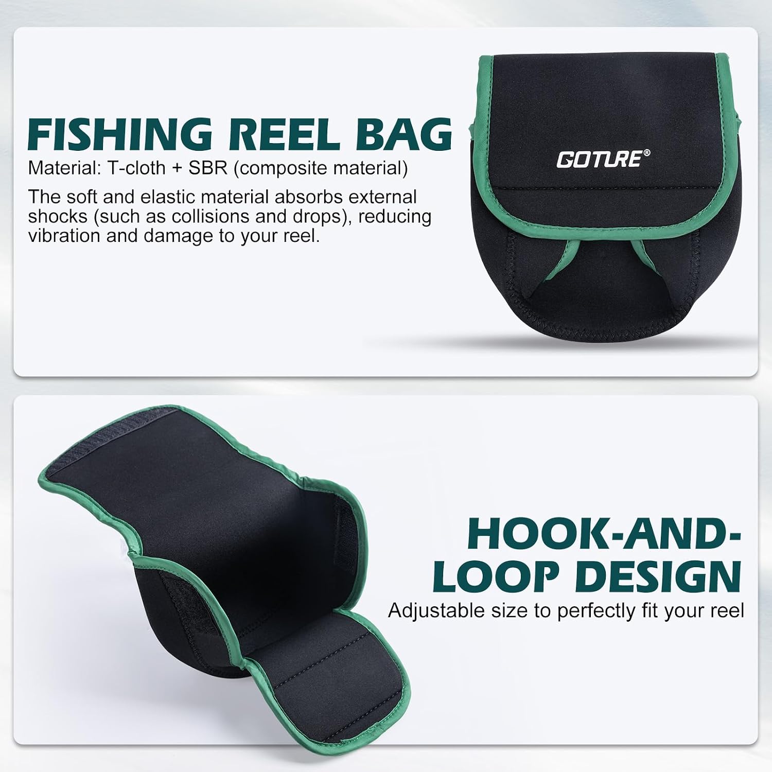 Goture Fishing Poles and Reels Combo - Green Telescoping Fishing Rod Portable Travel Kit with Carrier Bag for Freshwater Saltwater