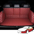 Trunk Liner Cargo Mats Custom for Peugeot 4008 2017-2020 2021 2022 2023 2024(Upper Floor), Car Trunk Mats Full Coverage Waterproof Luxury Leather Durable Car Accessories,Red