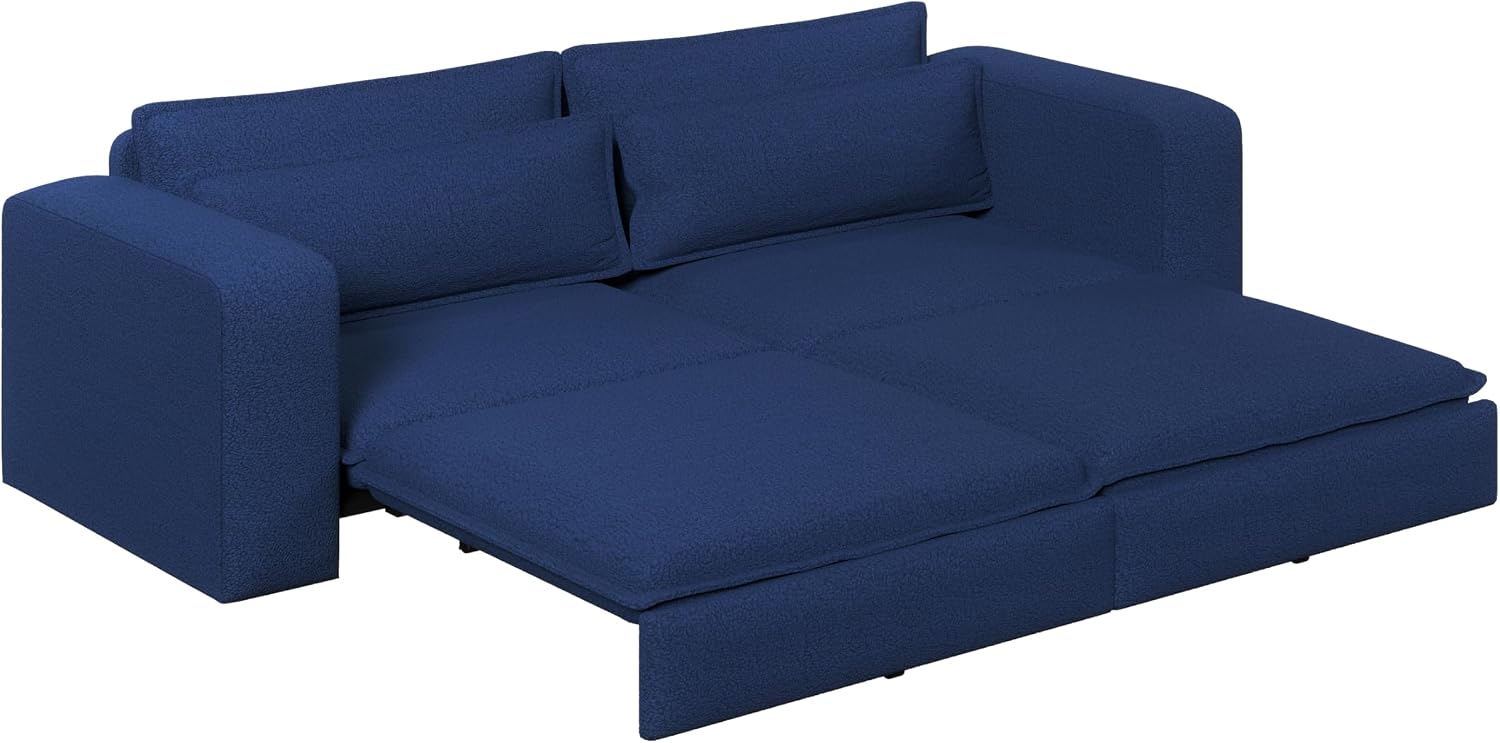 Eafurn 3 in 1 Convertible Pull Out Sleeper Sofa Couch Bed King Size,93' Oversized Recliner Loveseat Chaise Lounge Sofabed Daybed with Thickness Cushions for Living Room Office