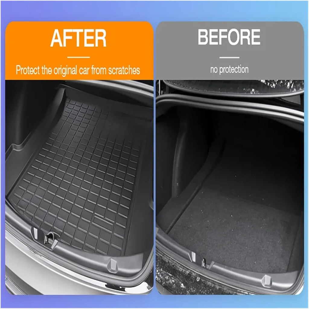 3D Floor Mats Compatible with Tesla Model 3 Highland 2024, All Weather Waterproof LHD XPE Front Rear Trunk Cargo Liner Mat Accessories(8PCS Floor Mats)