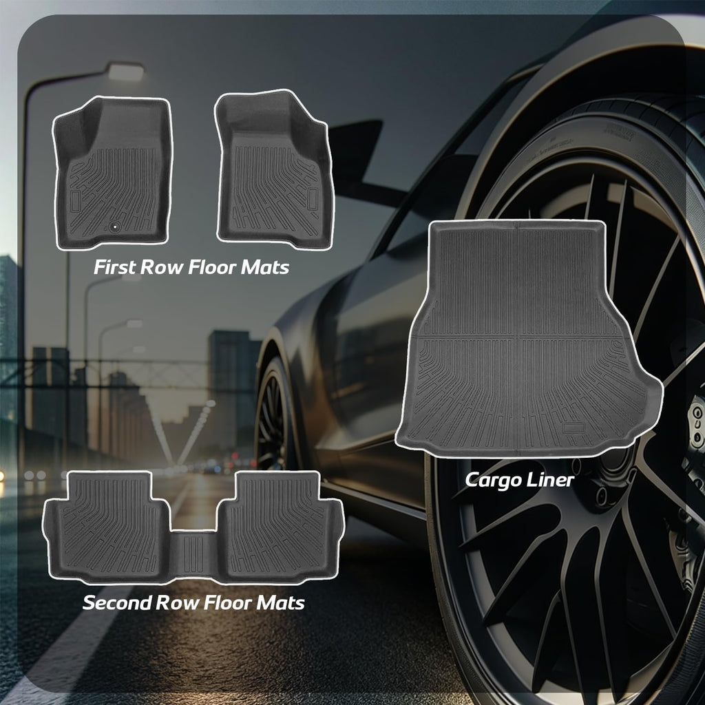 Floor Mats Compatible with Chevy Impala 2006-2013,All Weather Protection Duarble TPE Cargo Liner Accessories Compatible with Chevy Impala 2006 2007 2008 2009 2010 2011 2012 2013