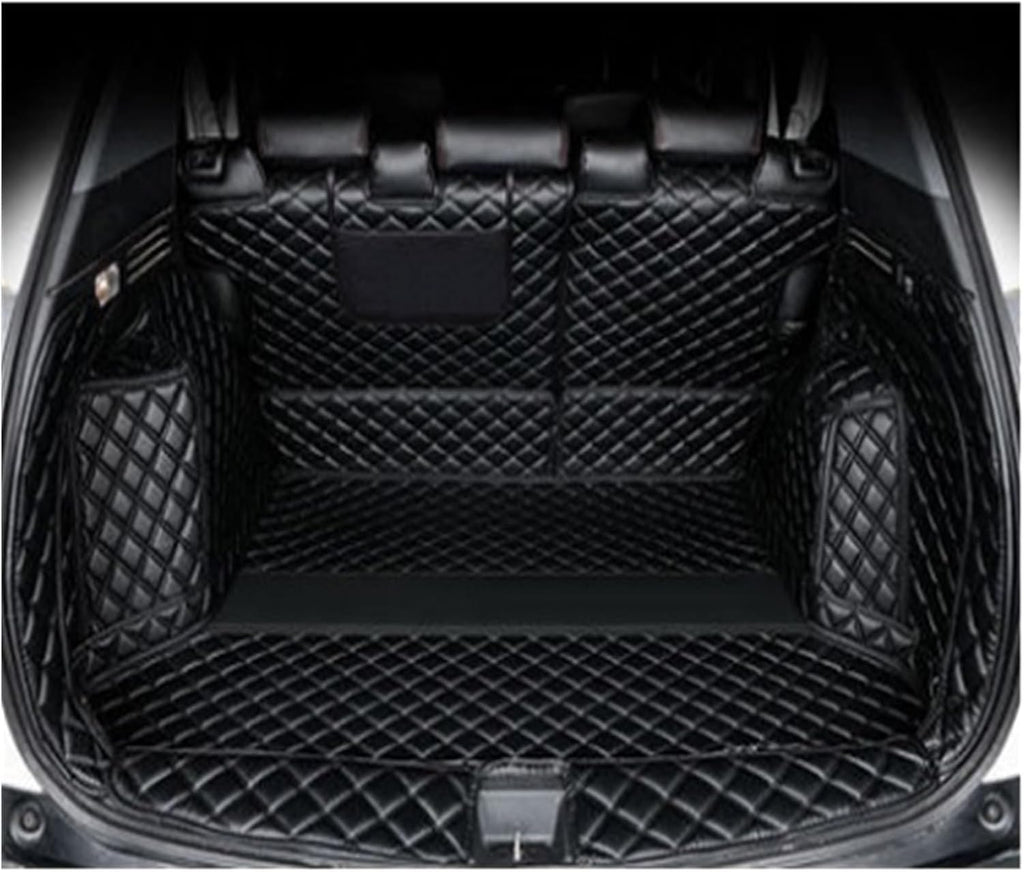 Custom Deluxe Leather Full Rear Trunk Tray Liner Cargo Mat Floor Protector Foot Pad Mats Compatible with XRV VEZEL 2015-2019(Yellow)