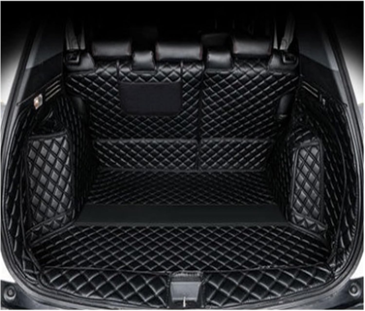 Custom Deluxe Leather Full Rear Trunk Tray Liner Cargo Mat Floor Protector Foot Pad Mats Compatible with XRV VEZEL 2015-2019(Yellow)