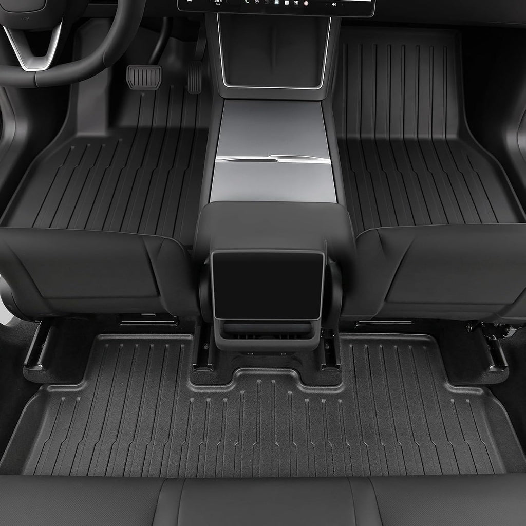 Floor Mats for 2025 2026 Tesla Model Y Juniper, 8PCS All Weather Full Set Cargo Liners Accessories, 3D TPE Odorless Trunk Frunk Rear Mats & Trunk Sill Guard for 5-Seater (Not Fit 7-Seat & Standard)
