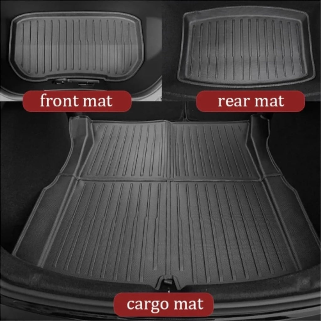 Compatible with Tesla Model 3 2024 Floor Mats Cargo Liner Trunk Mat TPE Pads Left Right Rubber Accessories(RHD 4pcs)