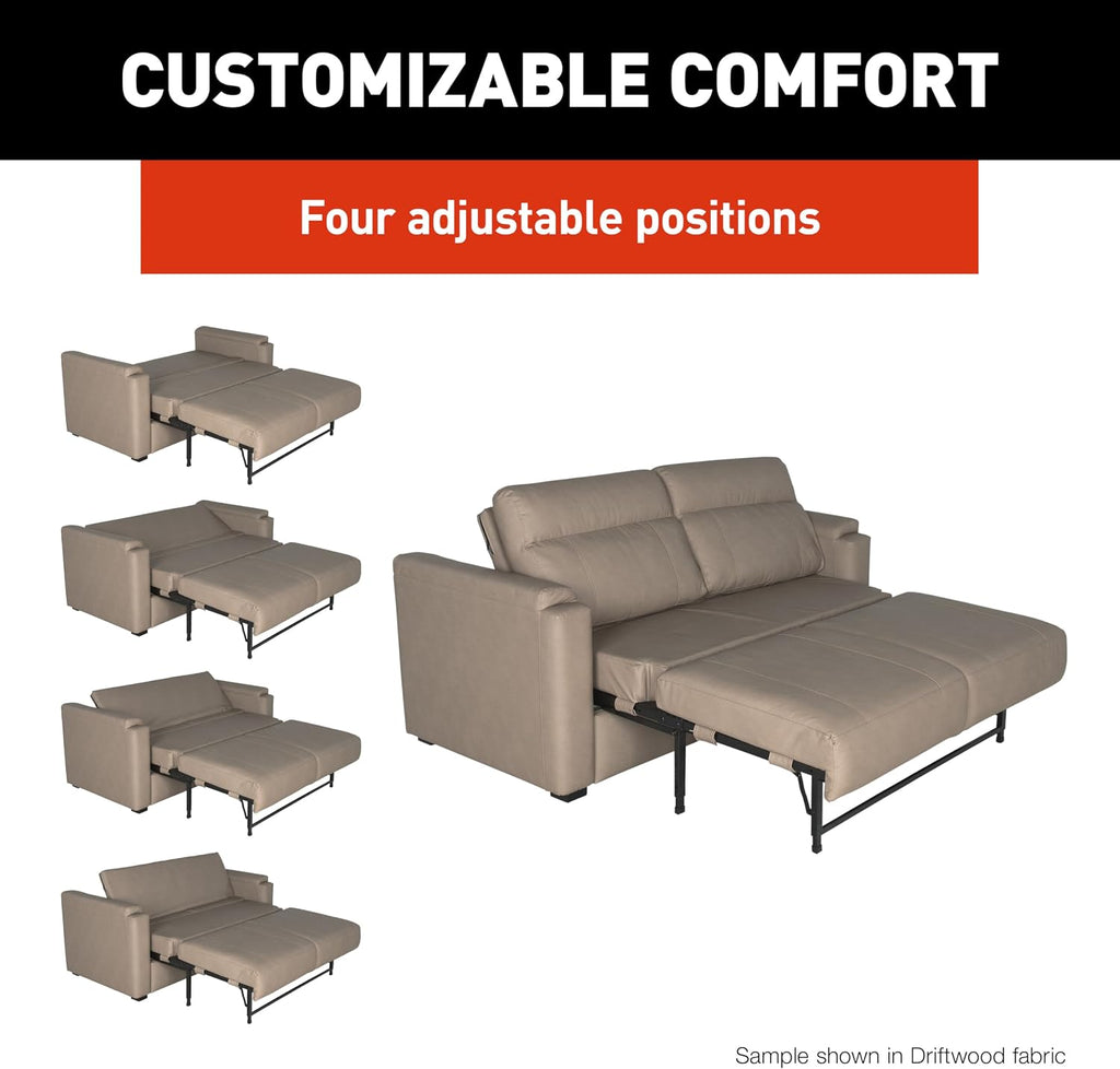 THOMAS PAYNE Signature Heritage Series 68' Dellmead RV Clickback Sleeper Sofa with Automatic, Adjustable Fold-Out Legs, Four Reclining Positions, Easy Transition - 2024044228