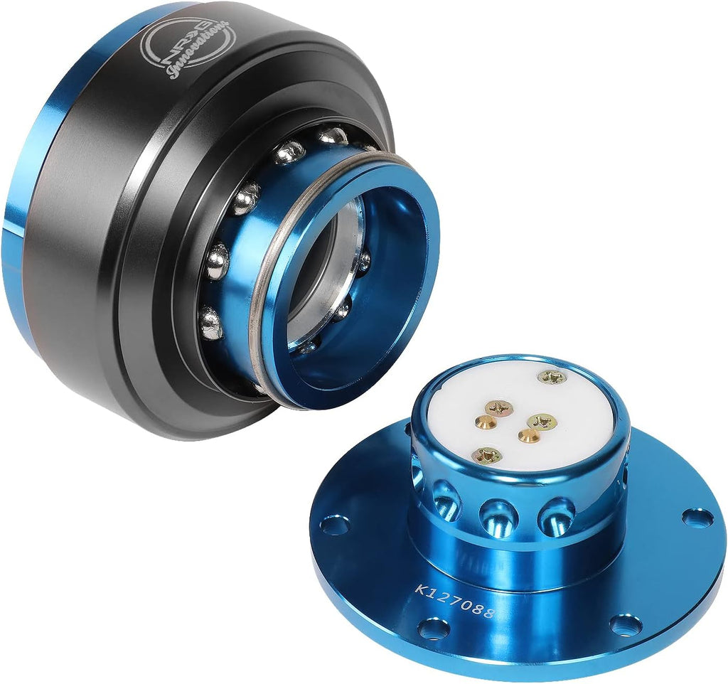 Auto Dynasty NRG SRK-200BL Steering Wheel Ball Lock Quick Release Adaptor Kit with Titanium Ring Gen 2.0, Blue