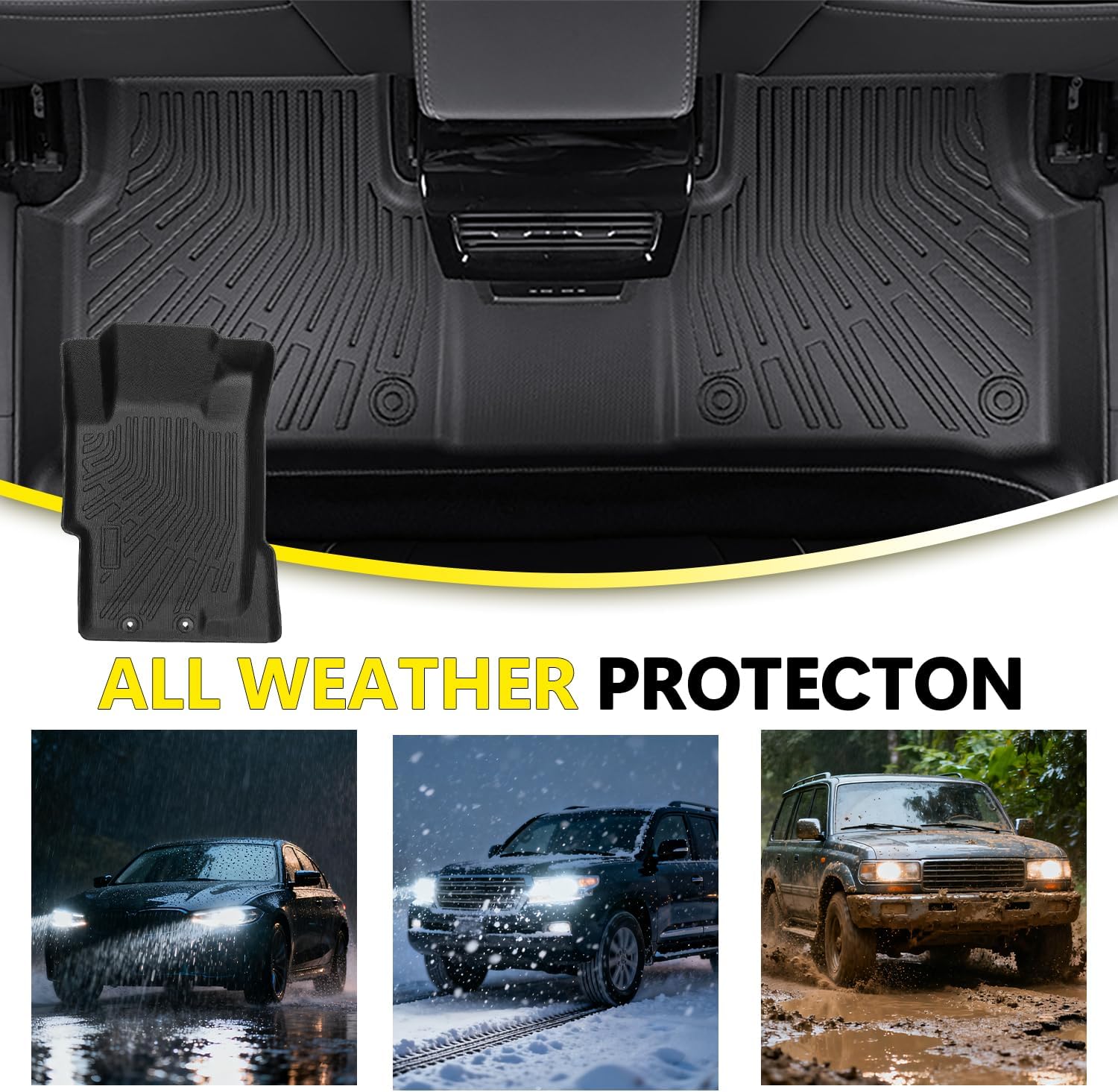 Floor Mats Compatible with Hyundai Elantra 2011-2016(Not for GT & Touring),All Weather Protection Duarble TPE Cargo Liner Accessories Compatible with Hyundai Elantra 2011 2012 2013 2014 2015 2016