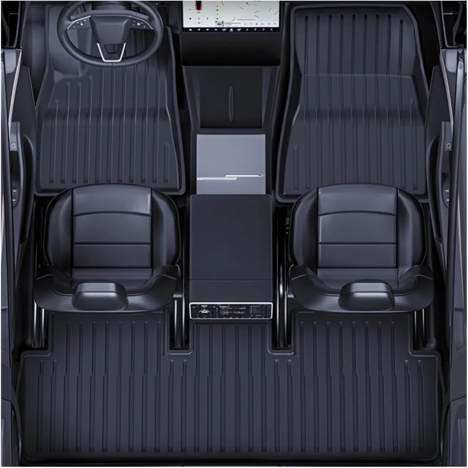 Floor Mats 2024 Compatible with Tesla Model 3 Highland,TPE All Weather Protection Cargo Liner Floor Mats and Cargo Trunk Mats Accessorie(M3 2024 3pcs)