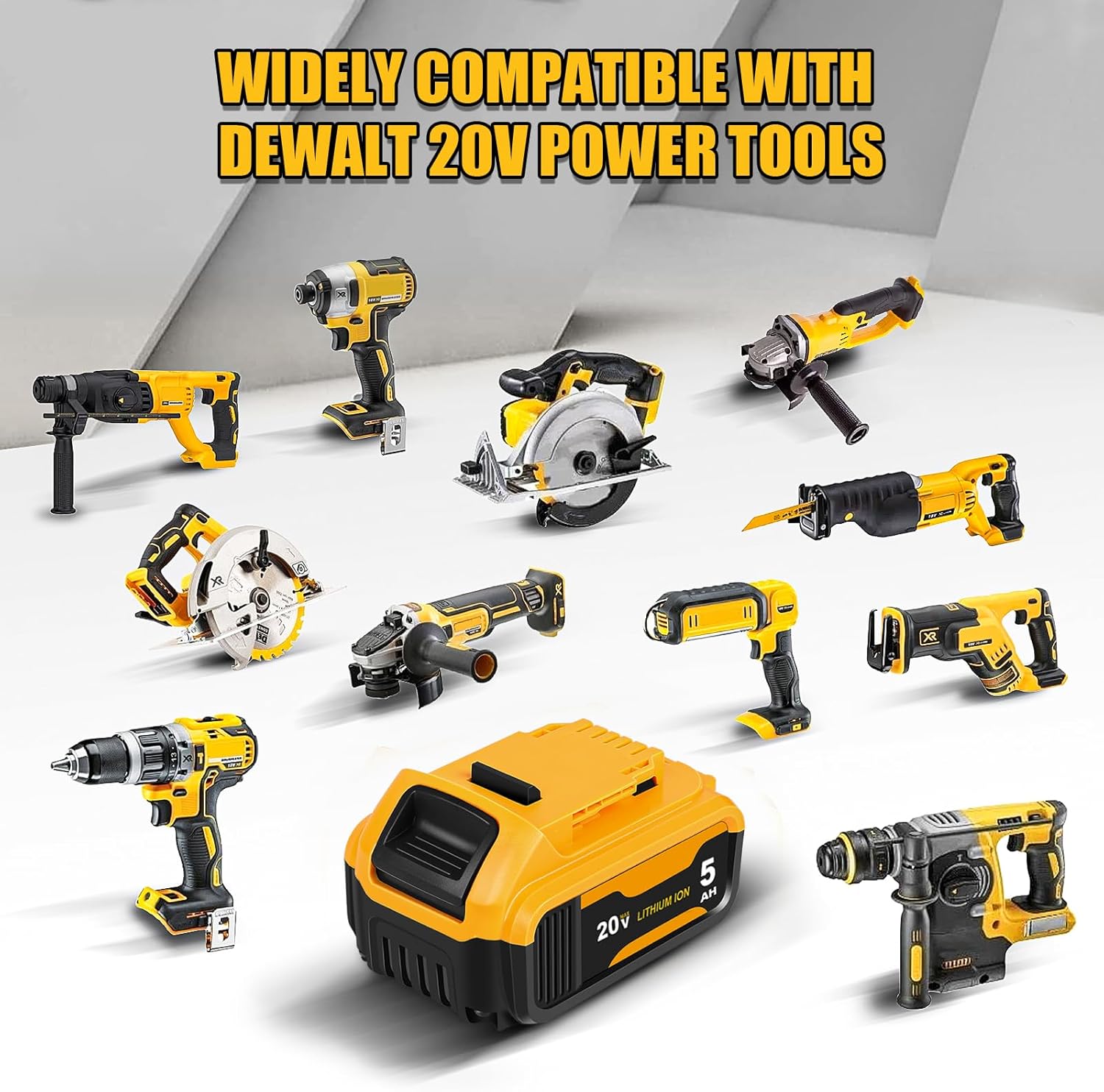TOMAPEX Upgraded 4Pack 20v Max Battery Replacement for Dewalt 5.0Ah Battery with DCB104 Battery Charger Station
