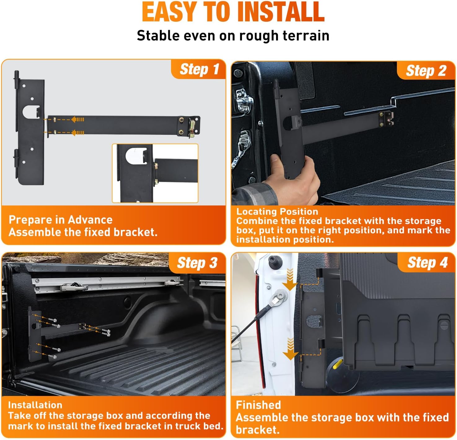 Nilight Truck Bed Tool Box Driver Side & Passenger Side Truck Tool Box Fit for Toyota Tundra 2007-2021 ABS Swing Case Truck Bed Storage Box with Lockable Lid Waterproof Wheel Well Toolbox Black