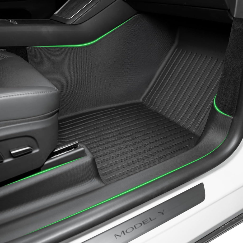 SUPER LINER 9-Piece Floor Mats Compatible with 2025-2026 Tesla Model Y Juniper - TPE Floor Liner& Accessories, CabinProtect™ Pro Kit Full-Cabin Protection System (Only fit Premium&Performance)