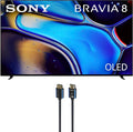Sony K65XR80 65 Inch IMAX Enhanced Bravia OLED 4K HDR Google TV with an Austere 5S-4KHD2-2.5M V-Series 2.5m Premium 4K HDR HDMI Braided Cable (2024)