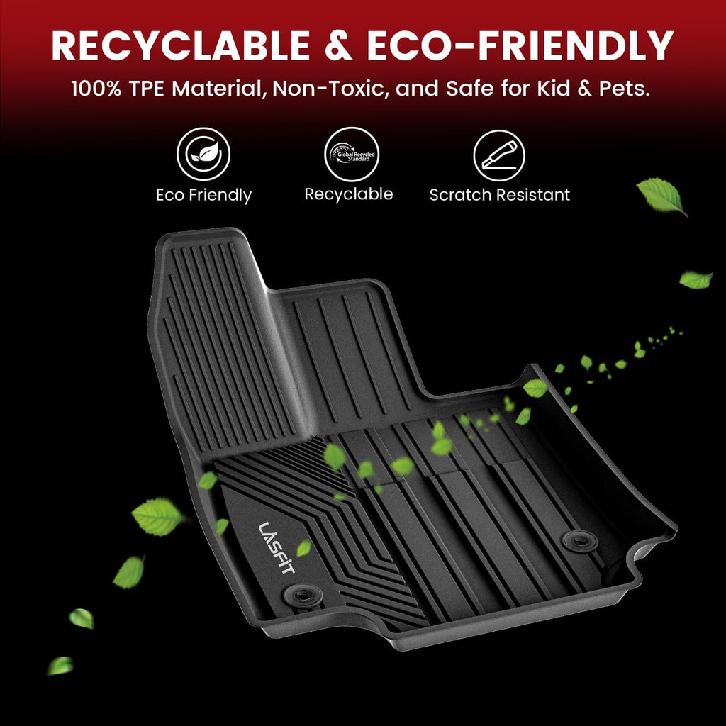 LASFIT Floor Mats & Backrest Mats & Trunk Mat for Toyota RAV4 2019-2025 (Not Fit Hybrid) All Weather TPE Custom Fit Floor Liners Car Mats Accessories, 1st & 2nd Row & Seatback & Cargo Mats