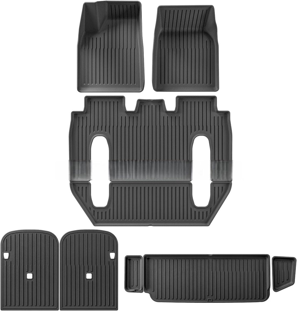 for Tesla Model X 2024 5/6/7 Seat TPE 3D Car Floor Mats Cargo Liner Trunk Pad Waterproof Protective Left Rudder(6seats 8PCS)
