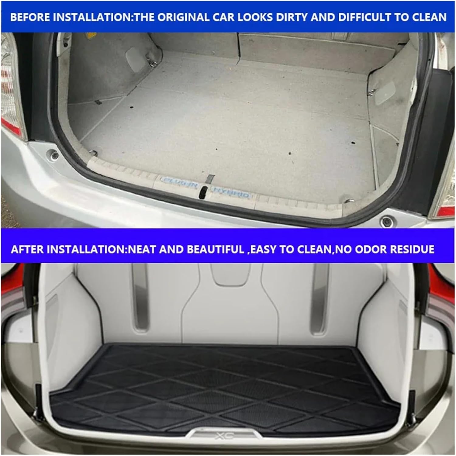 Compatible with Tesla Model 3 2024 2023 2022 2021 2020 2019 2018 2017 Auto Rear Trunk Tray Cargo Boot Liner Mat Floor Carpet Car Accessories