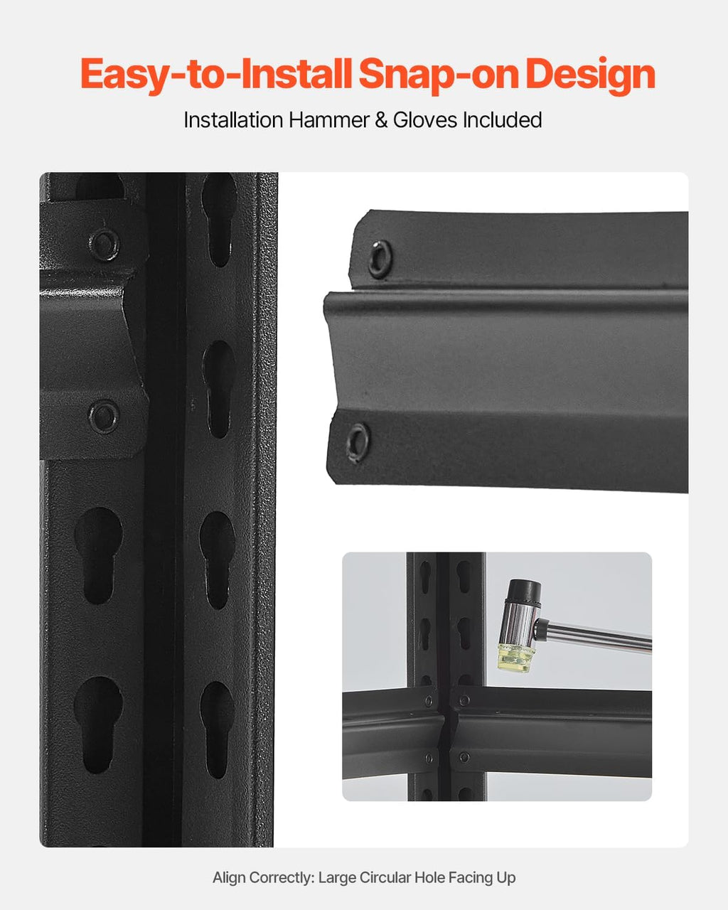 VEVOR Storage Shelves, 3000 lbs, 5 Tier Garage Storage Shelving, 18' D x 48' W x 78' H Adjustable Metal Shelves for Garage Shelves Utility Rack Shelf, Ideal for Kitchen, Warehouse, Basement, Black