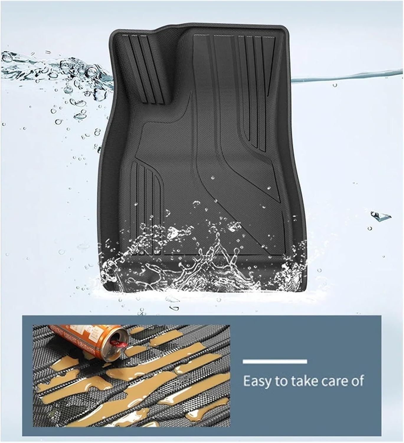 Floor Mats | Compatible with Tesla Model 3 Highland 2025 TPE All Weather Cargo Liner Water Resistant Single Double Layer Mats Accessories(SN-M3H FL 8PCS LHD)