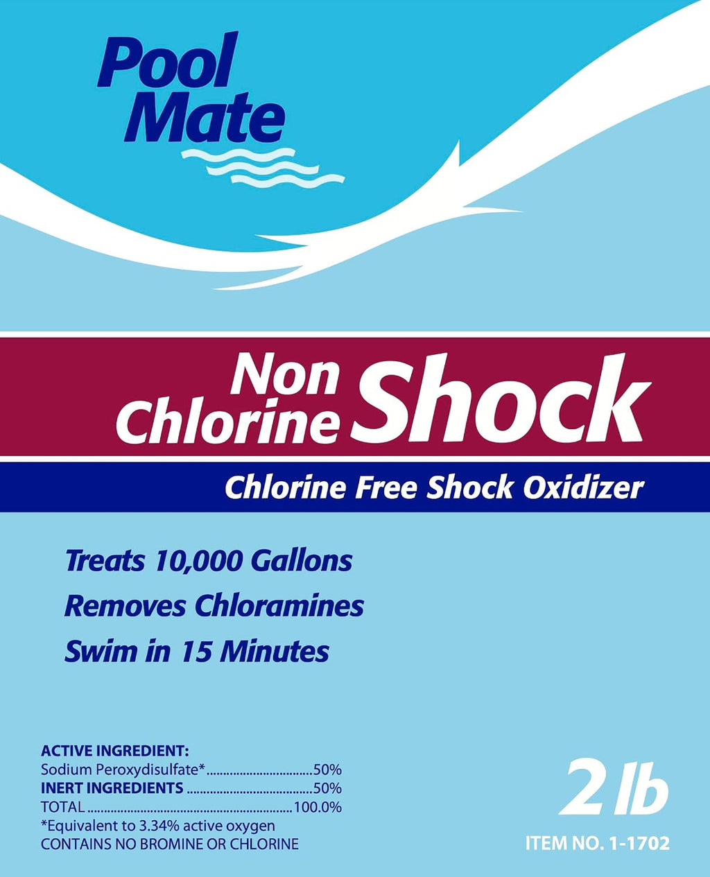 Pool Mate 2-Pounds 12-Pack Non-Chlorine Shock, Chlorine-Free Shock Oxidizer for Pools, Made in USA