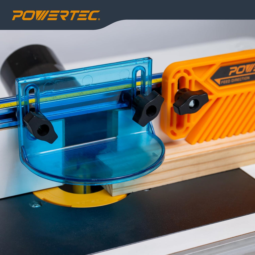 POWERTEC 24' x 32' Benchtop Router Table with Insert Plate – Laminated MDF Surface, Reducer Rings, Leveling Hardware & Starting Pin; Compatible with Bosch, DeWalt, Makita & More (71685)