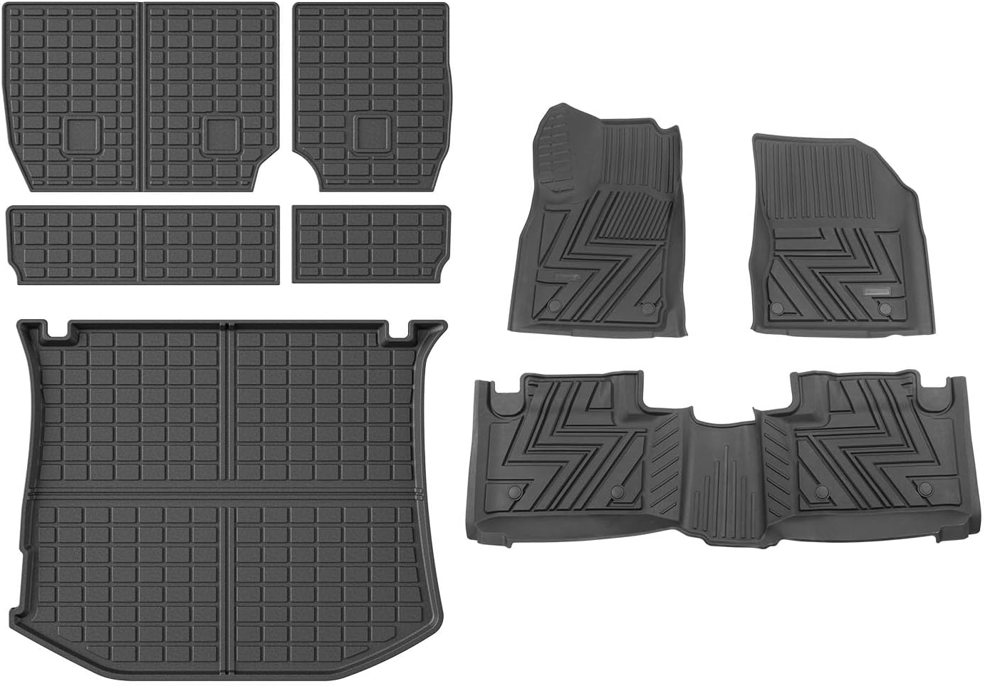 xipoqix Floor Mats Cargo Mat Backrest Mats Compatible with 2011-2021 Jeep Grand Cherokee Cargo Liner Replacement for 2011-2021 Jeep Grand Cherokee Accessories (Trunk Mat+Backrest Mats+Floor Mats)