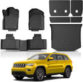 KUST Floor Mats for 2011-2021 Jeep Grand Cherokee Accessories (Not for L), All Weather Floor Liners & Trunk Mat & Rear Backrest Mats, TPE Rubber, Raised Edge, Full Set of 8