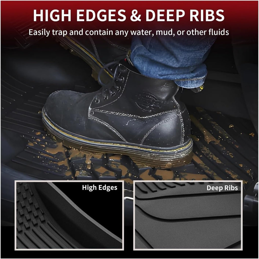 Floor Mats Fit Compatible with Tesla Model 3 Highland 2024 Full Set 1st & 2nd Row & Front Trunk & Rear Cargo Liner & Trunk Well Mat