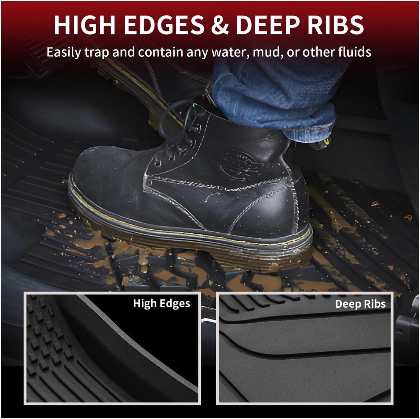 Floor Mats Fit Compatible with Tesla Model 3 Highland 2024 Full Set 1st & 2nd Row & Front Trunk & Rear Cargo Liner & Trunk Well Mat