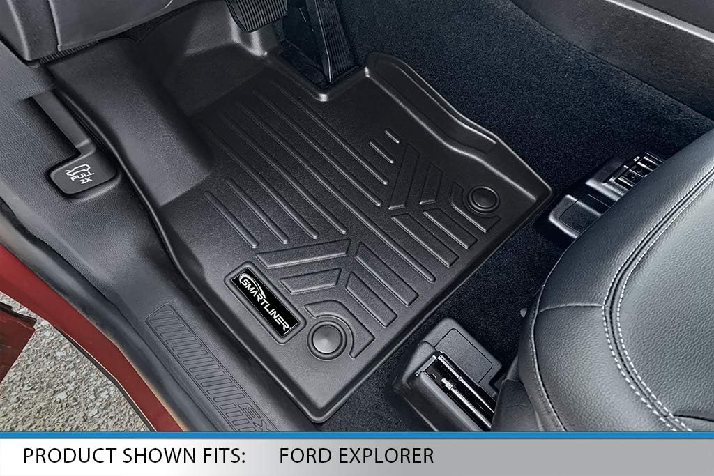 SMARTLINER Floor Mats 3 Rows - Cargo Liner Behind 3rd Row Set Compatible with 2020-2023 Ford Explorer