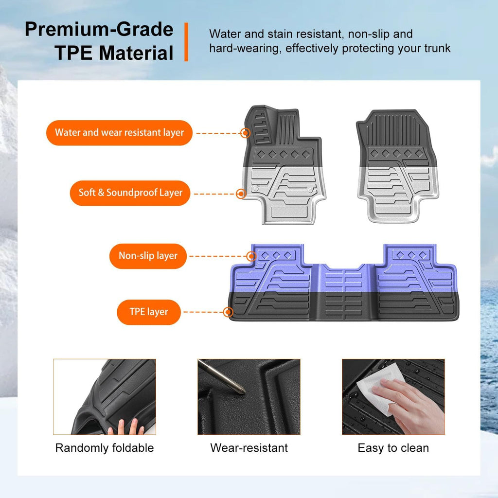 powoq Floor Mat Compatible with 2019-2025 Toyota RAV4 Cargo Mat Trunk Mat Replacement for 2019-2025 Toyota RAV4 Accessories(Floor+Trunk+Backrest Mat)