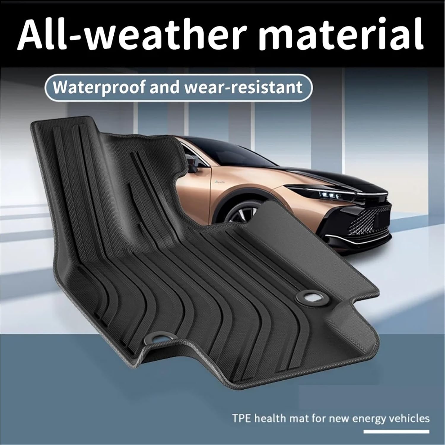 Floor Mats and Cargo Liner,Compatible with Toyota Crown 2023 2024 All Weather Protection TPE 3D 1st & 2nd Row Accessories(Left Rudder)(Black)