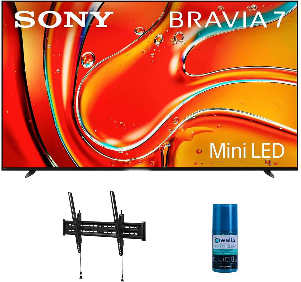 Sony K85XR70 85 Inch 4K Bravia LCD Mini LED Full Array HDR Google TV with a Walts TV Large/Extra Large Tilt Mount for 43'-90' Compatible TV's and Walts HDTV Screen Cleaner Kit (2024)