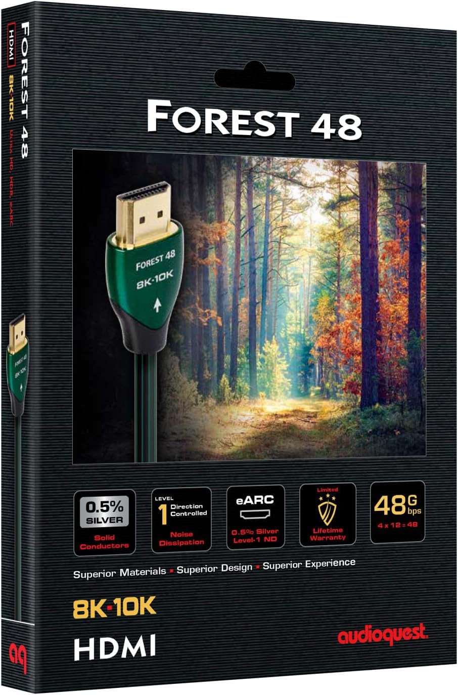 Samsung QN48S90FAEXZA 48 Inch 4K OLED Smart TV with an AudioQuest Forest HDM48FOR225 2.25M 48G 8K-10K HDMI Digital Cable (2025)
